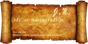 Jász Maximilián névjegykártya